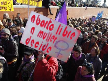 Un momento de la protesta en Madrid.
