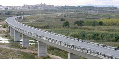 Obras del corredor del Mediterráneo en Perafort (Tarragona).