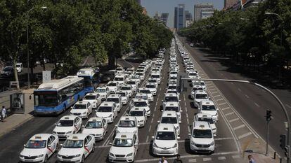 Huelga de taxistas en Madrid el pasado julio.