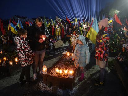 Conmemoración del primer aniversario de la invasión rusa de Ucrania en Kiev