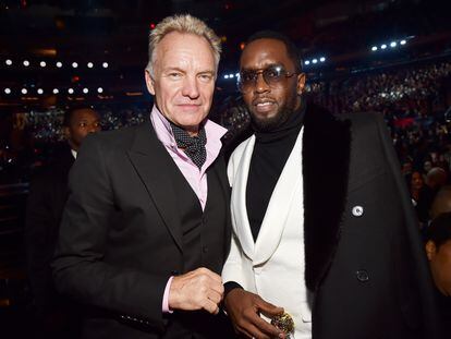 Sting y Sean 'Diddy' Combs, en los premios Grammy celebrados en el Madison Square Garden de Nueva York el 28 de enero de 2018.