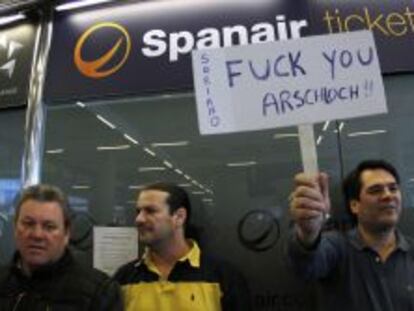 Protesta de trabajadores de Spanair.