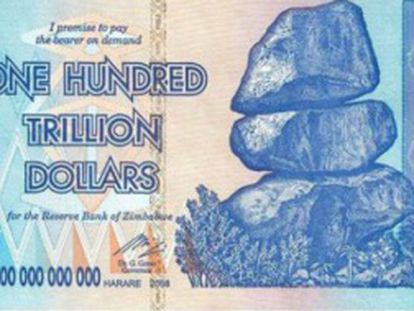 Billete de 100 billones de dolares, retirado de circulación.