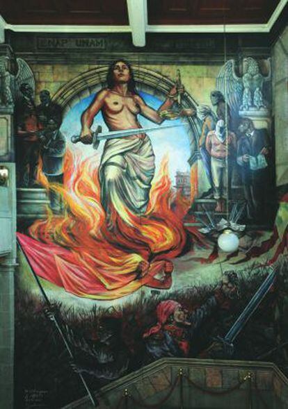 'Justicia', detalle del mural de Nishizawa en la Suprema Corte de México