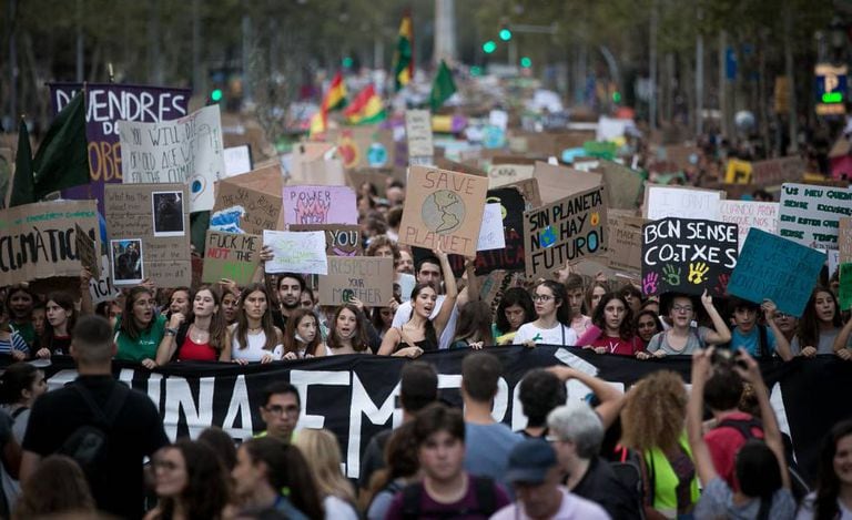 Manifestacion contra el cambio climatico en Barcelona, el pasado mes de septiembre.