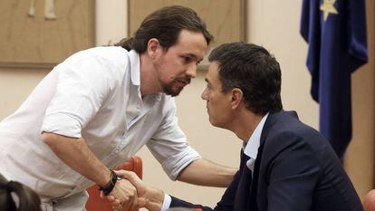 Pablo Iglesias y Pedro Sánchez