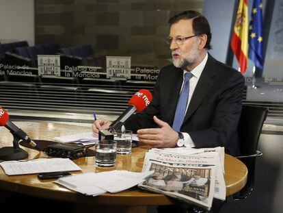 Mariano Rajoy, durant l'entrevista amb Radio Nacional.