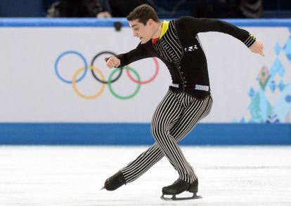 Javier Fernández, durante la ejecución del programa corto en Sochi