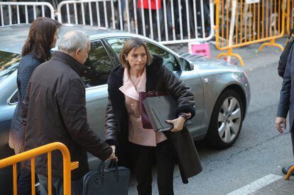 Llegada de la presidenta en funciones del Parlament, Carme Forcadell al Tribunal Supremo. 