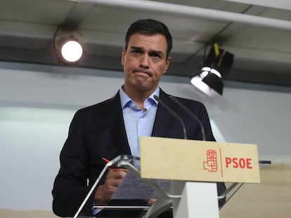 El líder del PSOE, Pedro Sánchez, el lunes pasado en Madrid