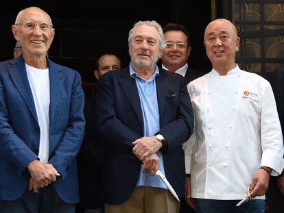 Meir Teper, Robert De Niro y el chef Nobu Matsuhisa, socios de Nobu.