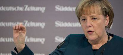 La canciller Angela Merkel, este jueves en Berlín.