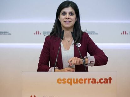 Marta Vilalta, portavoz de Esquerra Republicana, en una rueda de prensa.