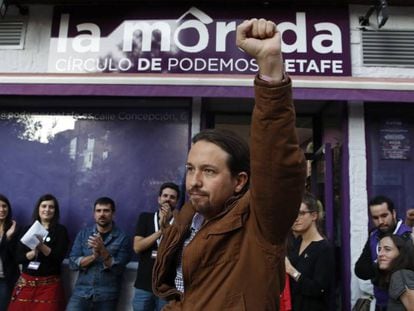 El secretario general de Podemos, Pablo Iglesias, en Madrid.