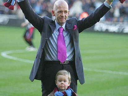 Eggert Magnusson, ayer antes del partido del West Ham.