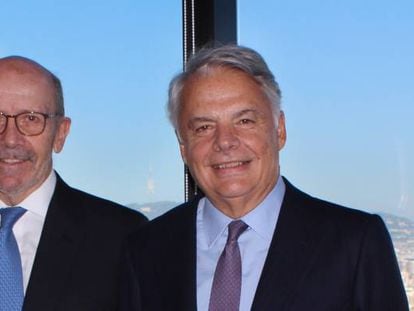 Eusebio D&iacute;az-Morera, presidente de EDM, junto con Ignacio Garralda, presidente de Mutua Madrile&ntilde;a.