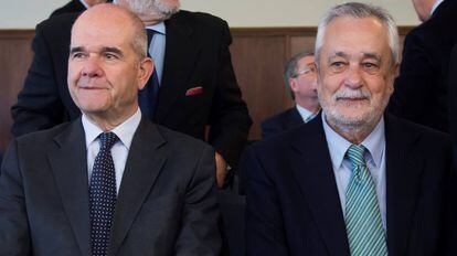 Manuel Chaves y José Antonio Griñán, este martes en el juicio de los ERE. 