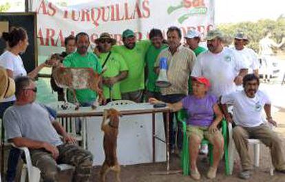 Jornaleros del Sindicato Andaluz de Trabajadores (SAT) durante la ocupación de la finca sevillana "Las Turquillas", propiedad del ministerio de Defensa.