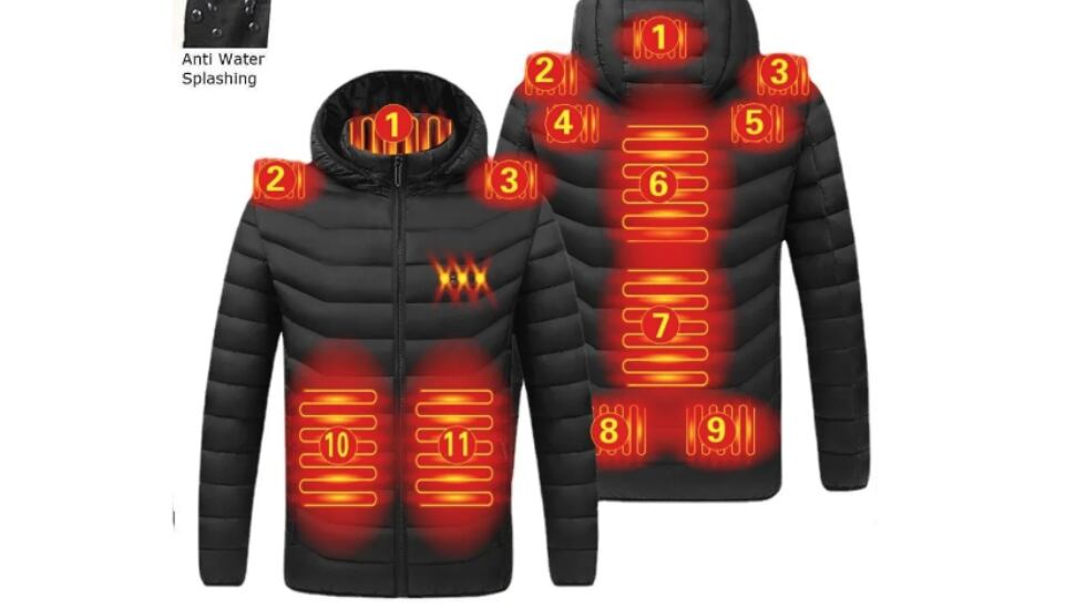 Vista en detalle de la chaqueta calefactable de la firma NWE.