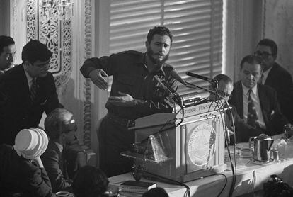 Castro, en su discurso en el Club Nacional de Prensa, en Washington el 20 de abril de 1959
