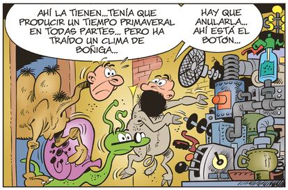 Viñetas del tebeo de Ibáñez 'Mortadelo y Filemón. El cambio climático'.