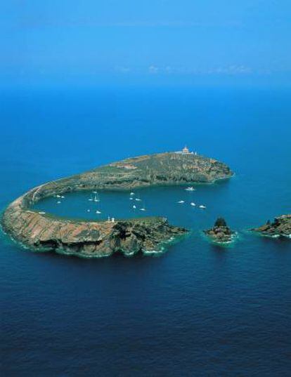 Vista aérea de las islas Columbretes.