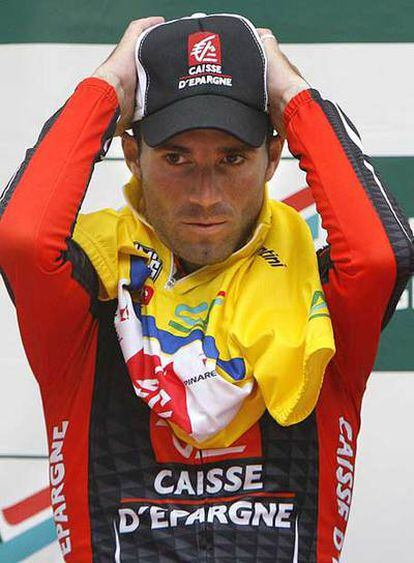 Alejandro Valverde, tras ganar en 2008 la carrera Dauphiné Libéré.
