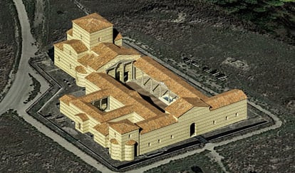 3D recreation of the exterior of the Villa de Carranque.