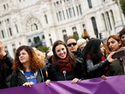 Irene Montero, en una marcha contra la violencia machista en noviembre en Madrid.