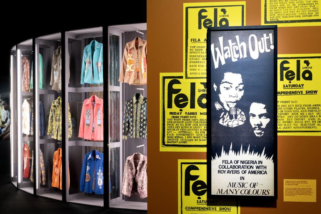 Detalle de la exposición 'Fela Anikulapo-Kuti. Rebelión Afrobeat', en París.