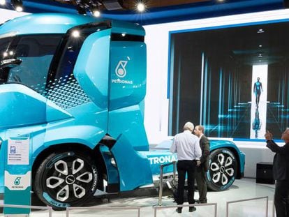 Prototipo de cami&oacute;n Iveco Z Truck populsado por biometano. 