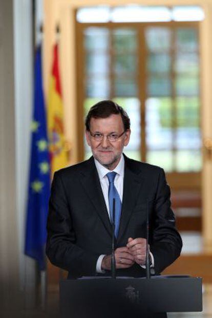 El presidente del Gobierno, Mariano Rajoy, durante el balance de fin de año.