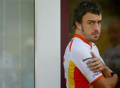 Fernando Alonso, en el circuito Marina Bay de Singapur.
