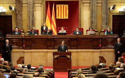 Artur Mas, durante el debate de investidura