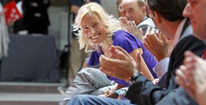 Marta Dom&iacute;nguez, al recibir el Premio Internacional del Deporte 2009 de la Comunidad de Madrid.