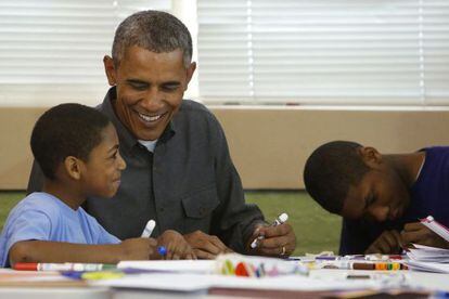 Obama visita este lunes un centro infantil en Washington.
