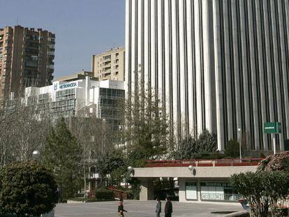 Edificio de la Torre Picasso, sede de Fomento de Construcciones y Contratas (FCC ), situada en el Complejo AZCA de Madrid.