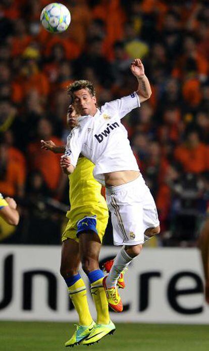 Fabio Coentrão, durante el partido ante el Apoel