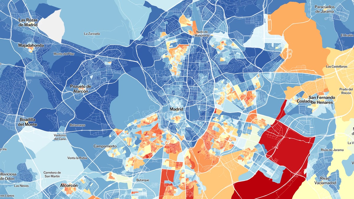 El mapa de la renta de los españoles, calle a calle: así ha cambiado tras la pandemia