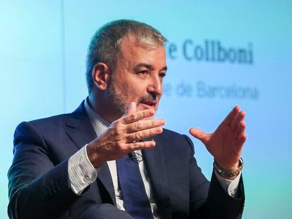 El alcalde de Barcelona Jaume Collboni, el pasado martes en una conferencia en Lisboa.