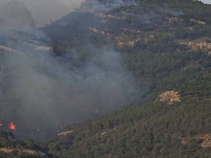 Incendio forestal en el monte Gurugú (Melilla).