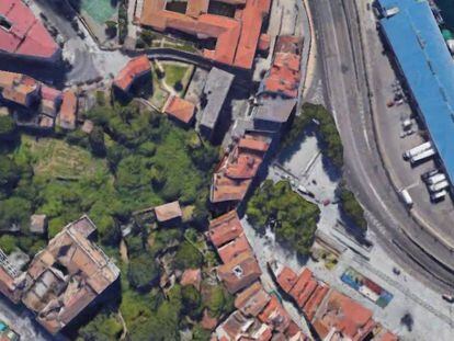 Vista aérea de Barrio de Cura en Vigo.