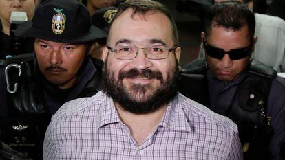 Javier Duarte, en el momento de su extradición en 2017.