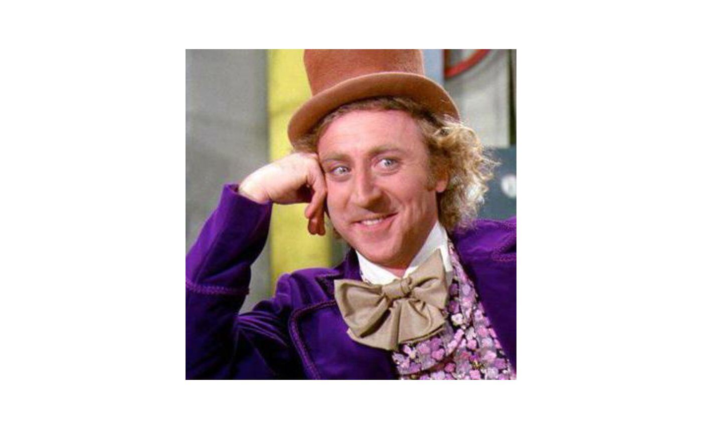 El gran actor cómico Gene Wilder encarnó a Willy Wonka en la película 'Charlie y la fábrica de chocolate' (Mel Stuart, 1971), basada en la novela de Roald Dahl. No imaginaba que décadas después este fotograma se utilizaría profusamente en internet para mandar mensajes de condescendencia. 