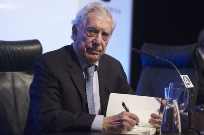 Mario Vargas Llosa, durant la celebració del seu 80 aniversari a Madrid, el passat 30 de març.