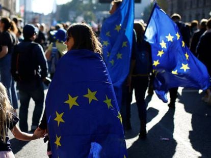 Manifestación contra la salida de Reino Unido de la UE. 