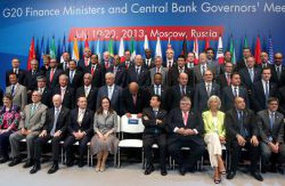 Los ministros de Finanzas y los gobernadores de los bancos centrales del G20 reunidos en Mosc&uacute;.
