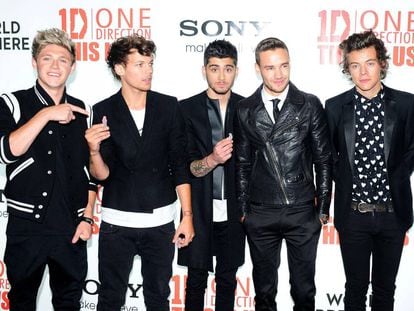 De izquierda a derecha, Niall Horan, Louis Tomlinson, Zayn Malik, Liam Payne y Harry Styles en una foto de agosto de 2013.