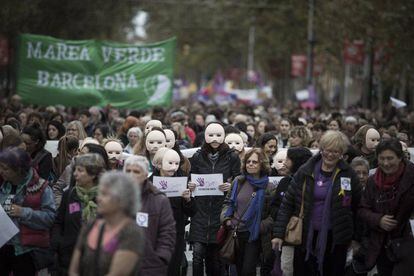 Manifestación en Barcelona en el día contra la violencia de género, el pasado 25 de noviembre.