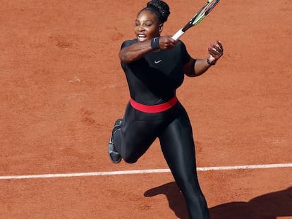 Serena Williams, el pasado mes de junio, con el traje posparto.